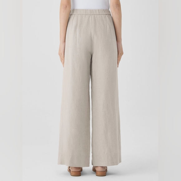 Eileen Fisher Organic Linen Wide Leg Trousers XS NWT - Picture 2 of 7